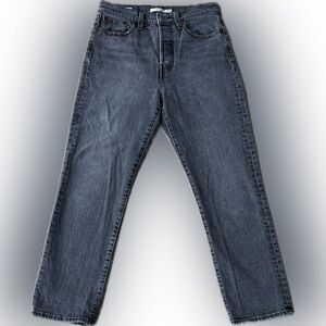 Levi's Premium Wedgie Fit Jeans High Rise Button Fly 26 black wash inseam 25"